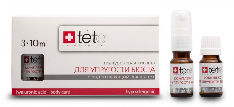 TETE Гиалуроновая кислота + Комплекс для упругости бюста, шеи и декольте 3*10 мл